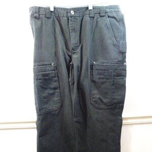 Duluth Trading Company Pants 42x32 Fire Hose Black Cargo Jeans Carpenter Utility
